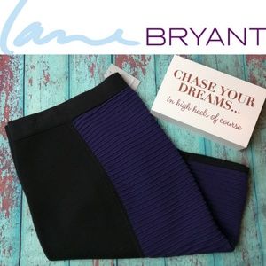 Lane Bryant Purple Black Pencil Knit Skirt 22/24